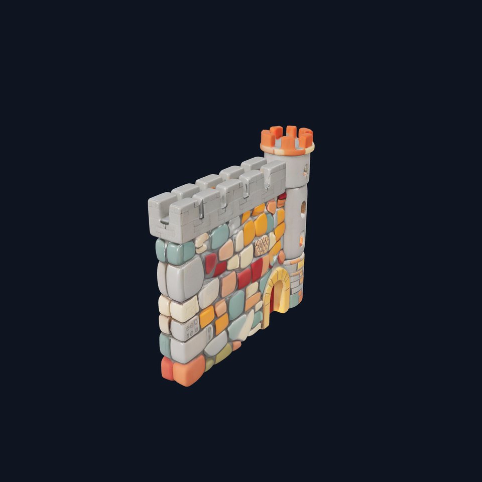 Colorful Castle Wall model pack